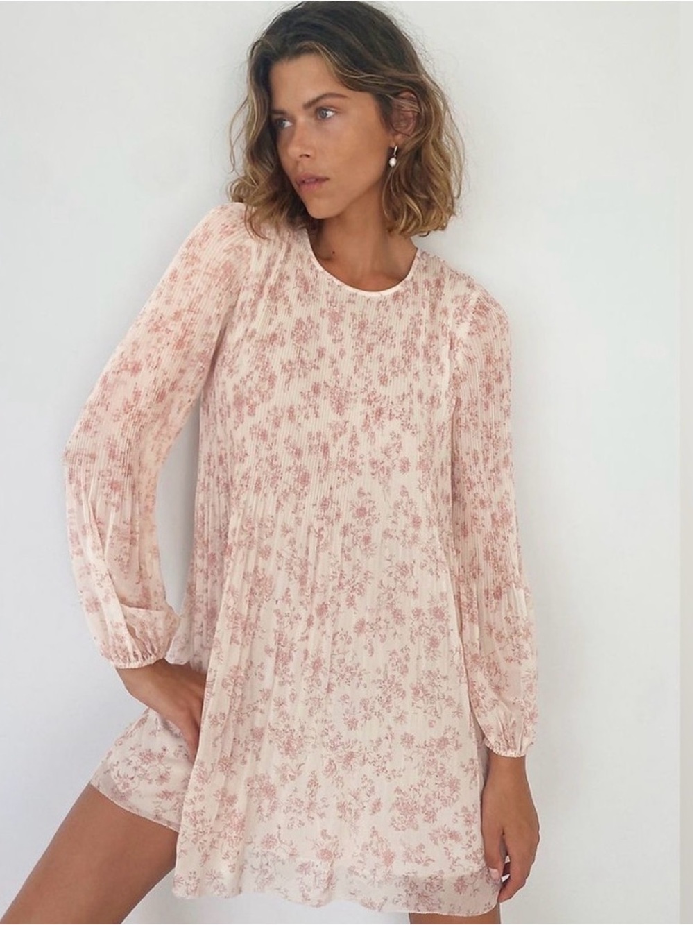 NWT Aritzia Wilfred Elba Mini Daydreamer Babydoll Dress, Small